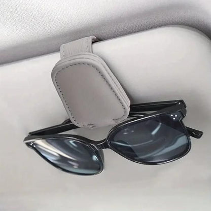 Automaze Leather Car Visor Sunglass Holder - Clip for Car